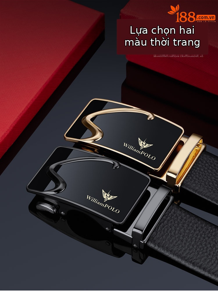 Thắt lưng da nam Emperor Paul mặt gương cao cấp phong cách thời trang công sở — 120cm, 130cm, 110cm, 125cm chi tiết 5