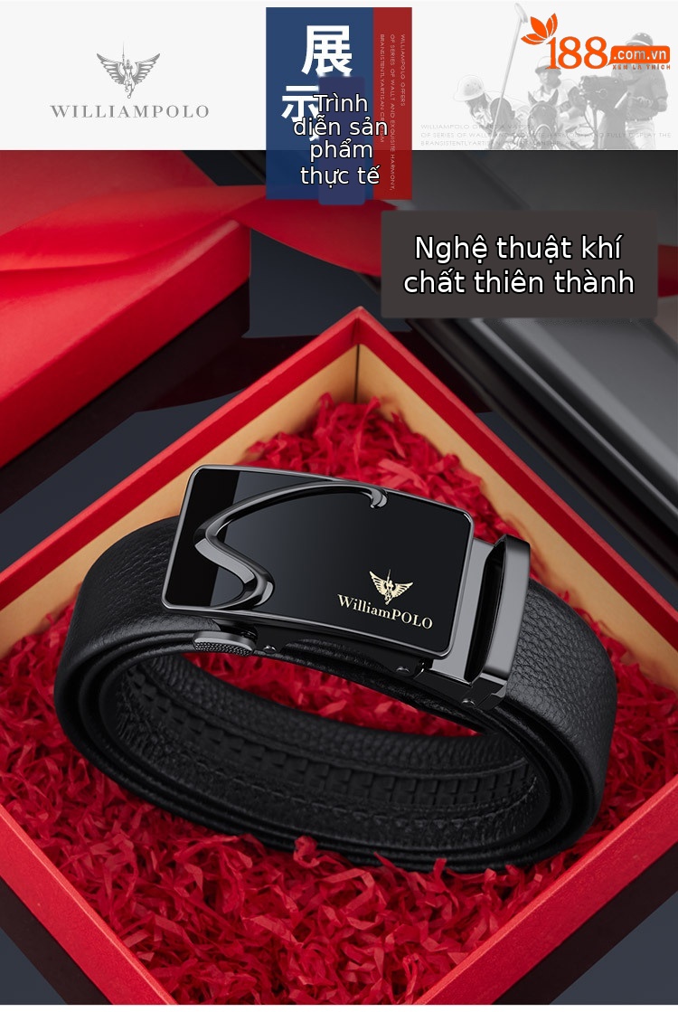 Thắt lưng da nam Emperor Paul mặt gương cao cấp phong cách thời trang công sở — 120cm, 130cm, 110cm, 125cm chi tiết 13