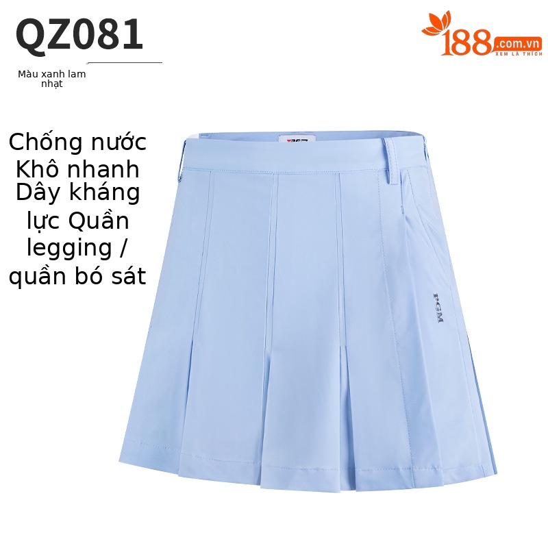 Váy xếp ly golf nữ co giãn thắt lưng mùa hè thu — Qz081-màu xanh nhạt, Qz081-màu Trắng, Qz081-màu xanh hải quân
