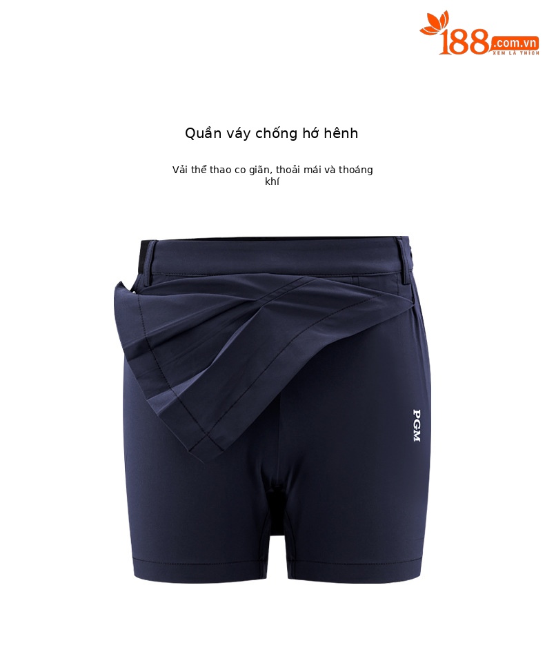Váy xếp ly golf nữ co giãn thắt lưng mùa hè thu — Qz081-màu xanh nhạt, Qz081-màu Trắng, Qz081-màu xanh hải quân chi tiết 3