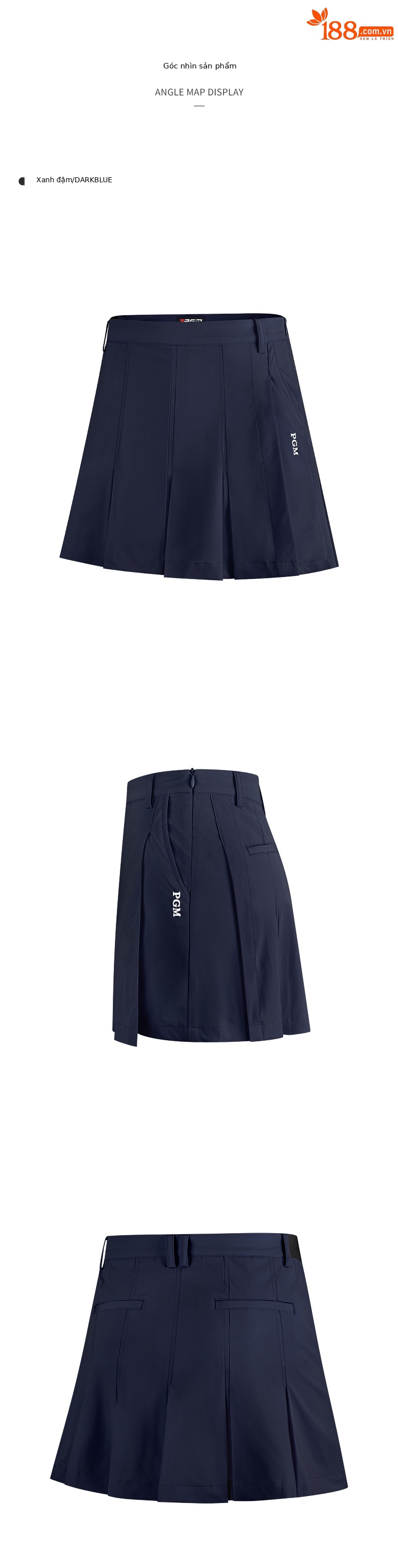 Váy xếp ly golf nữ co giãn thắt lưng mùa hè thu — Qz081-màu xanh nhạt, Qz081-màu Trắng, Qz081-màu xanh hải quân chi tiết 6
