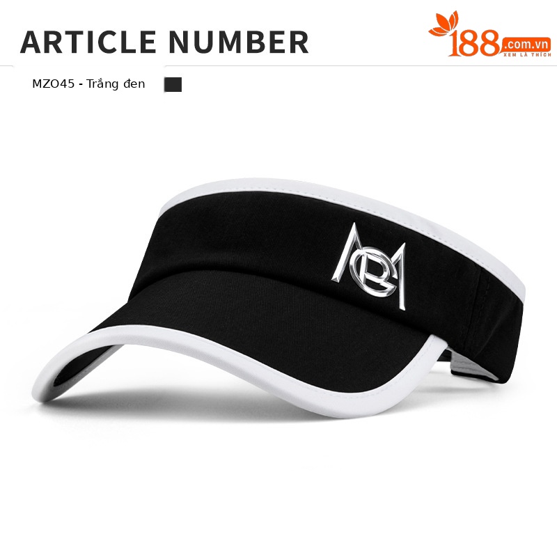 Mũ golf không đỉnh PGM chống nắng nam thoáng khí hút ẩm — MZ045-Đen Trắng, MZ045-màu xám đen, MZ045-in màu đen trắng, Mz040-trắng Đen