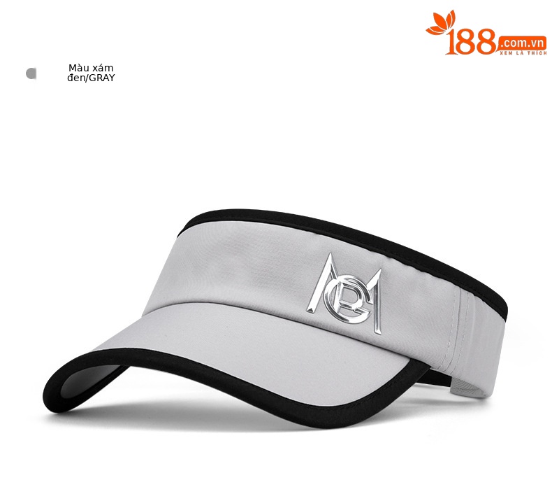 Mũ golf không đỉnh PGM chống nắng nam thoáng khí hút ẩm — MZ045-Đen Trắng, MZ045-màu xám đen, MZ045-in màu đen trắng, Mz040-trắng Đen chi tiết 12