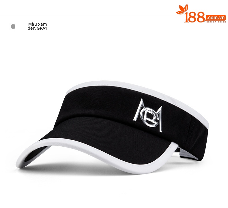 Mũ golf không đỉnh PGM chống nắng nam thoáng khí hút ẩm — MZ045-Đen Trắng, MZ045-màu xám đen, MZ045-in màu đen trắng, Mz040-trắng Đen chi tiết 15