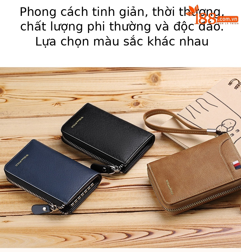 Túi đựng chìa khóa nam da bò cao cấp dây kéo phong cách thời trang chi tiết 2
