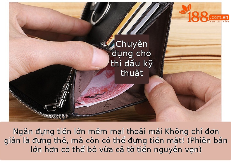 Túi đựng chìa khóa nam da bò cao cấp dây kéo phong cách thời trang chi tiết 12