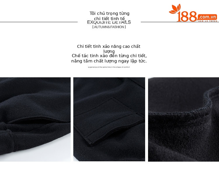 Quần culottes nữ ống rộng cạp cao dáng suông chất len mềm mại — Màu đen chi tiết 20