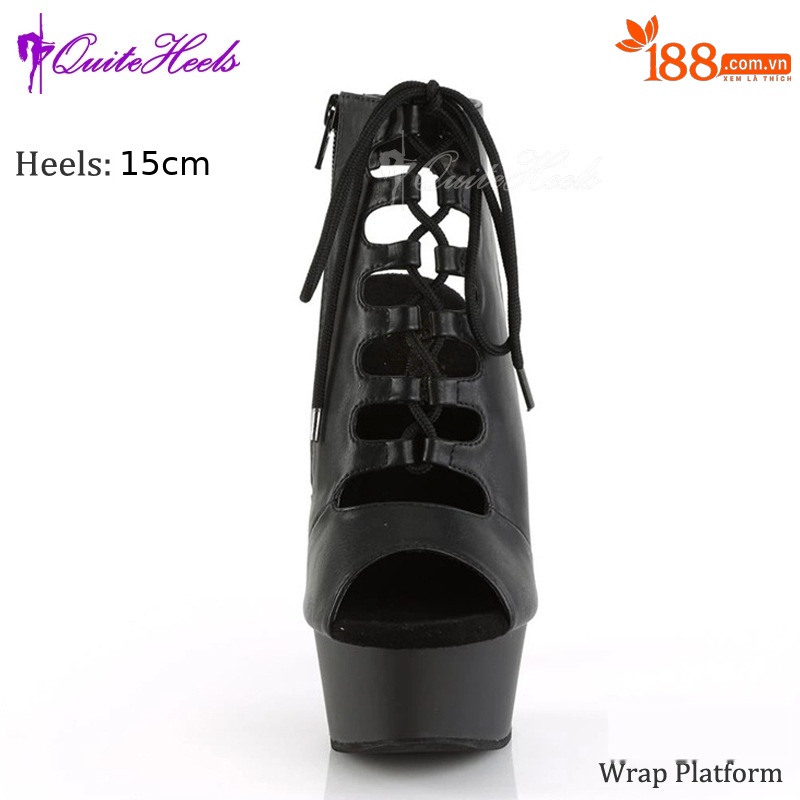 Sandal cao gót nữ hở mũi gót 15 cm kiểu DJ Roman đế mỏng chống thấm nước — Lưu ý màu sắc tùy chỉnh DIY, Màu mơ mặt mờ, màu đỏ tía mờ, Mặt Gương Màu Đen