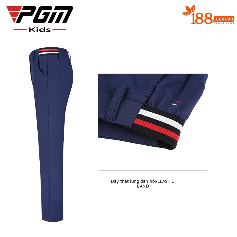 Quần dài golf thể thao bé gái co giãn thắt lưng chống gió — KUZ142-màu trắng, KUZ142-màu xanh hải quân, KUZ142-màu đỏ