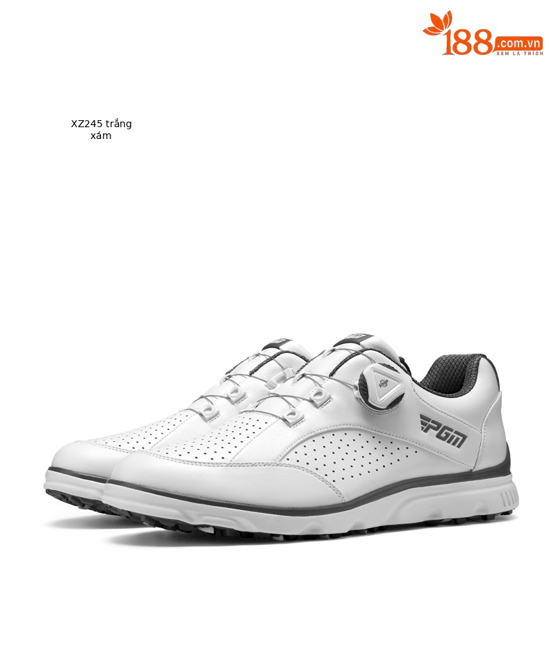 Giày golf PGM dây núm, đế mềm, đinh chống trượt, thoáng khí — XZ245-màu xanh trắng, XZ245-Trắng Xám chi tiết 16