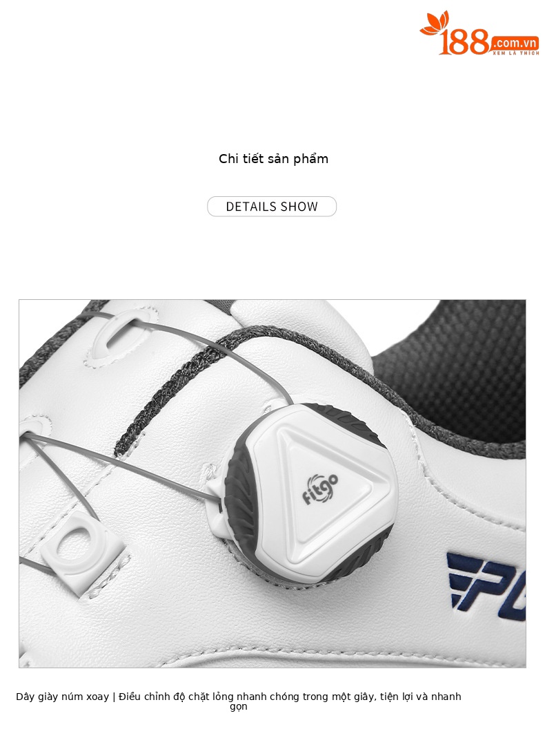 Giày golf PGM dây núm, đế mềm, đinh chống trượt, thoáng khí — XZ245-màu xanh trắng, XZ245-Trắng Xám chi tiết 20