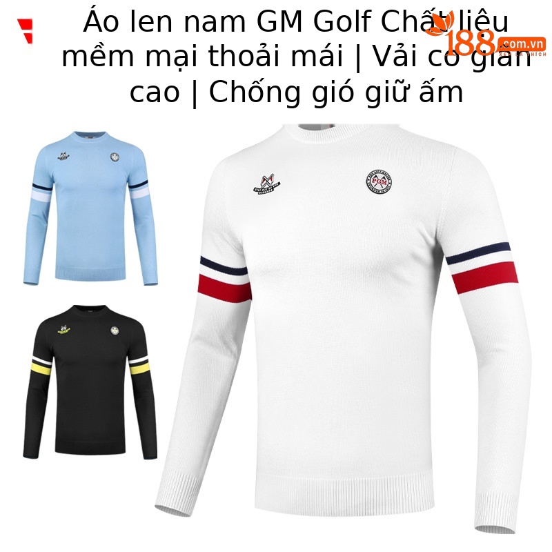 Áo len Golf PGM dệt kim dài tay giữ ấm chống gió — YF502-màu trắng, YF502-Màu xanh nhạt, YF502-Đen
