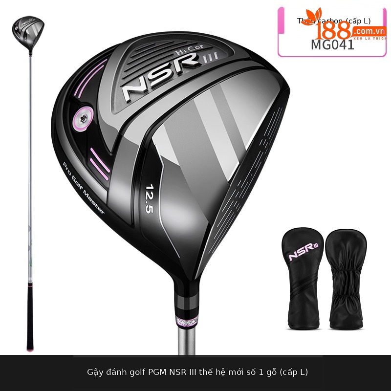 Bộ gậy golf PGM NSR thế hệ 3 cho nữ – gậy gỗ số 1, số 3, số 5 và gậy sắt số 4 thân carbon — Mg041-phụ nữ màu hồng đen tay phải số 1 gỗ (cấp L), Mg041-Pink Lady Tay Phải số 1 Gỗ (cấp L), [Đen hồng] Gỗ số 3 16 ° L, [Đen hồng] Gỗ số 5 20 ° L
