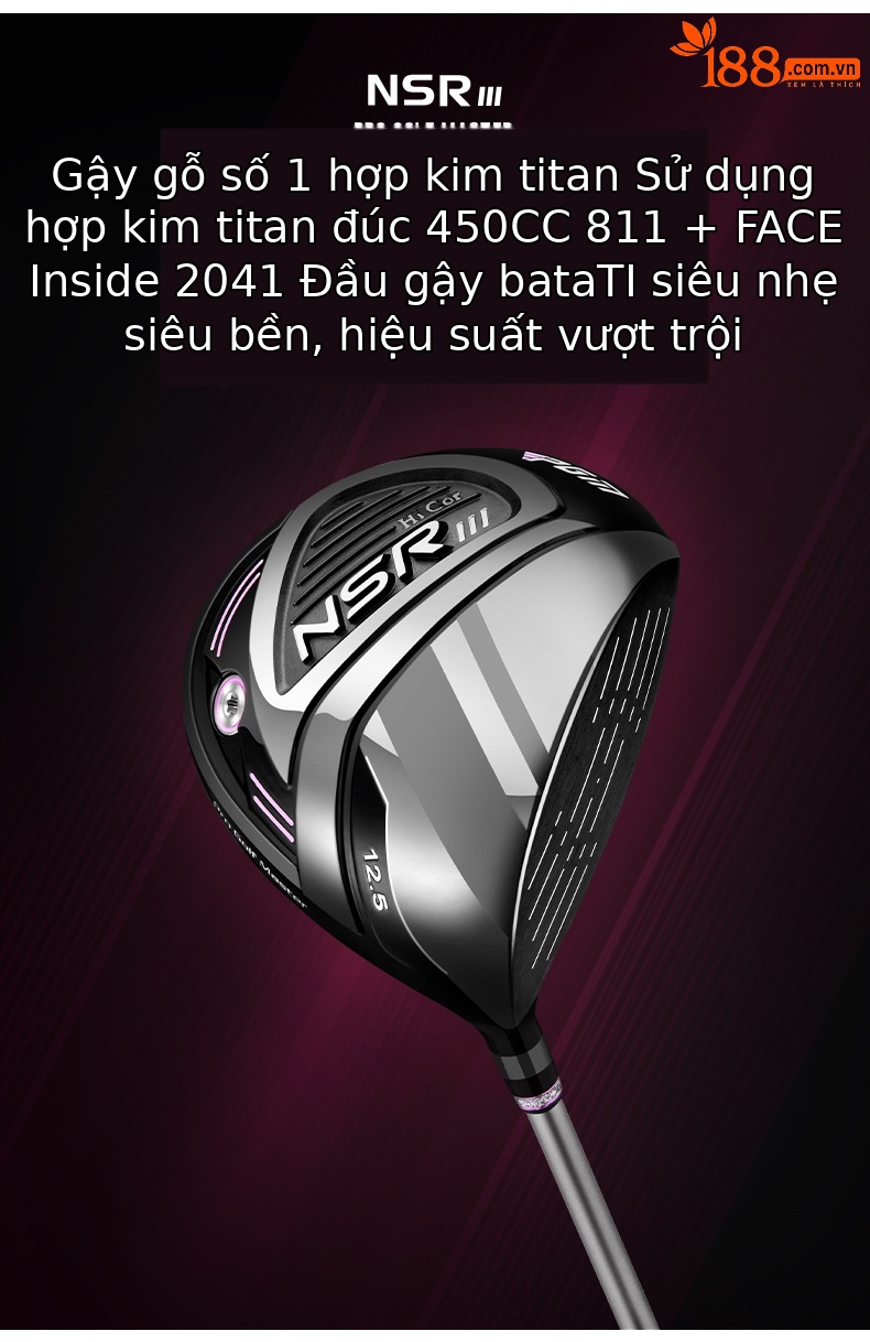 Bộ gậy golf PGM NSR thế hệ 3 cho nữ – gậy gỗ số 1, số 3, số 5 và gậy sắt số 4 thân carbon — Mg041-phụ nữ màu hồng đen tay phải số 1 gỗ (cấp L), Mg041-Pink Lady Tay Phải số 1 Gỗ (cấp L), [Đen hồng] Gỗ số 3 16 ° L, [Đen hồng] Gỗ số 5 20 ° L chi tiết 4