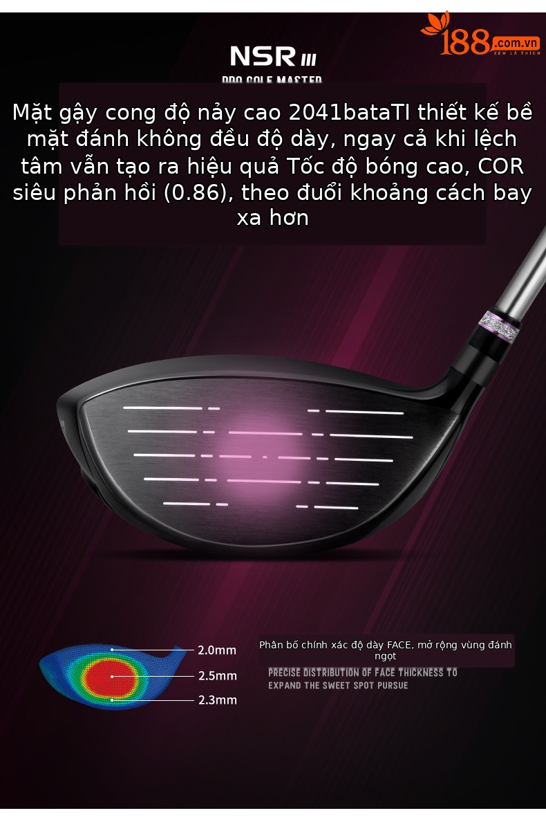 Bộ gậy golf PGM NSR thế hệ 3 cho nữ – gậy gỗ số 1, số 3, số 5 và gậy sắt số 4 thân carbon — Mg041-phụ nữ màu hồng đen tay phải số 1 gỗ (cấp L), Mg041-Pink Lady Tay Phải số 1 Gỗ (cấp L), [Đen hồng] Gỗ số 3 16 ° L, [Đen hồng] Gỗ số 5 20 ° L chi tiết 5