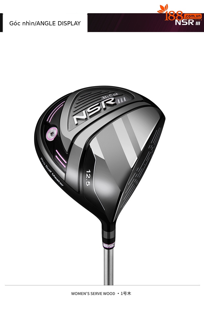 Bộ gậy golf PGM NSR thế hệ 3 cho nữ – gậy gỗ số 1, số 3, số 5 và gậy sắt số 4 thân carbon — Mg041-phụ nữ màu hồng đen tay phải số 1 gỗ (cấp L), Mg041-Pink Lady Tay Phải số 1 Gỗ (cấp L), [Đen hồng] Gỗ số 3 16 ° L, [Đen hồng] Gỗ số 5 20 ° L chi tiết 17