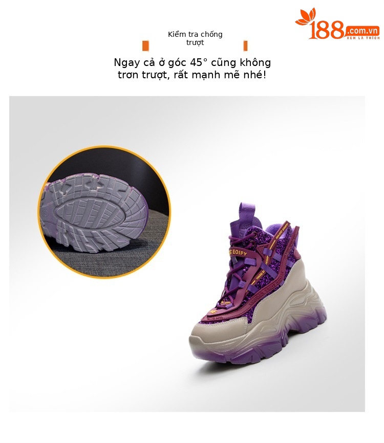 Giày sneaker nữ đế dày độn gót ẩn đính sequin xuân 2026 — M2269-1 Màu cà phê lót nhung, M2269-1 màu đen lót nhung, M2269-1 xanh lục lót nhung, M2269 màu tím một lớp bên trong chi tiết 4