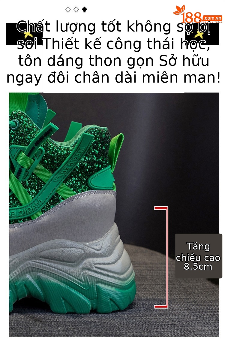 Giày sneaker nữ đế dày độn gót ẩn đính sequin xuân 2026 — M2269-1 Màu cà phê lót nhung, M2269-1 màu đen lót nhung, M2269-1 xanh lục lót nhung, M2269 màu tím một lớp bên trong chi tiết 8