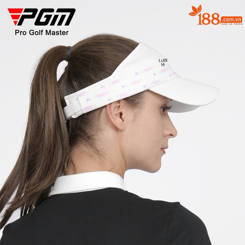 Mũ golf nữ không đỉnh PGM chống nắng, thoáng khí, hút ẩm, vành dài 7.3 cm — MZ046-[Trắng] nữ mũ không mui thoáng khí, MZ046-[màu xanh nước biển] nữ mũ không mui thoáng khí
