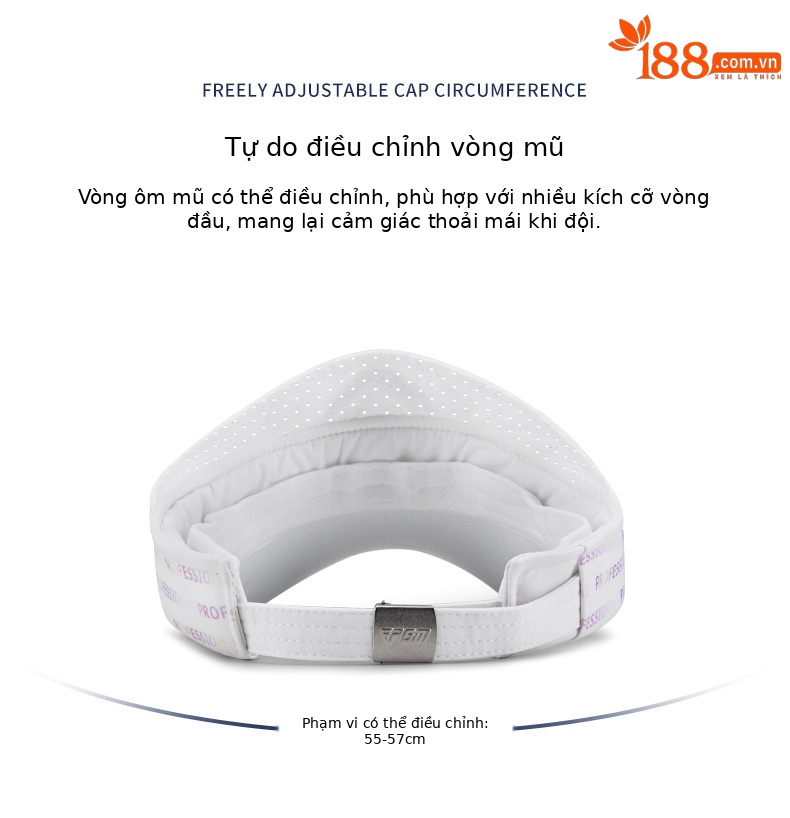 Mũ golf nữ không đỉnh PGM chống nắng, thoáng khí, hút ẩm, vành dài 7.3 cm — MZ046-[Trắng] nữ mũ không mui thoáng khí, MZ046-[màu xanh nước biển] nữ mũ không mui thoáng khí chi tiết 4