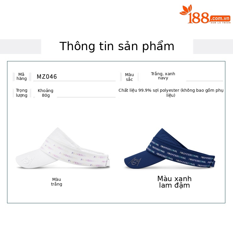 Mũ golf nữ không đỉnh PGM chống nắng, thoáng khí, hút ẩm, vành dài 7.3 cm — MZ046-[Trắng] nữ mũ không mui thoáng khí, MZ046-[màu xanh nước biển] nữ mũ không mui thoáng khí chi tiết 6
