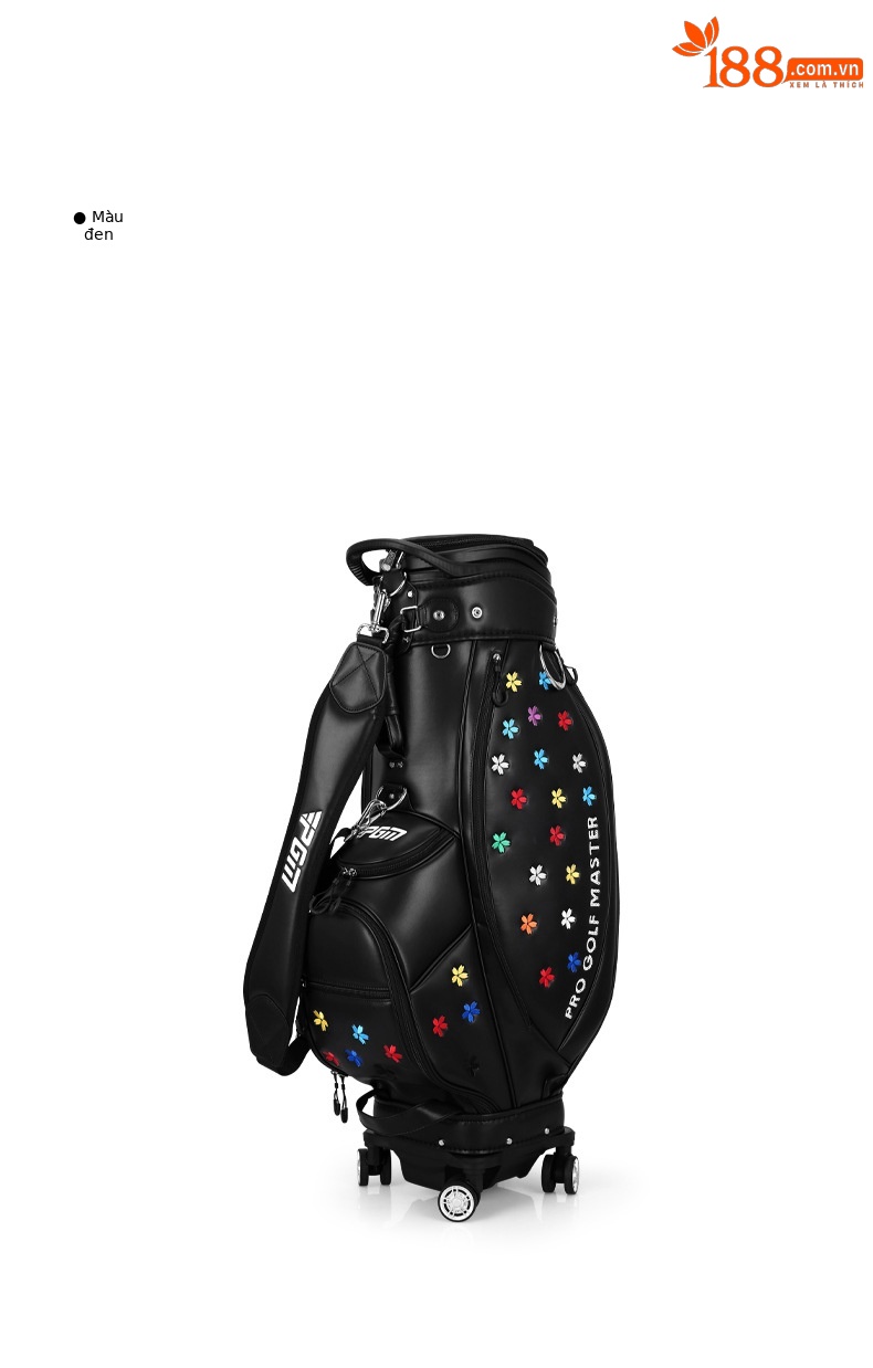 Túi golf PGM bốn bánh đẩy phẳng, thiết kế hoa thêu, kích thước 127×25×29 cm — Qb138-trắng (giao hàng che mưa), QB138-Đen (giao hàng che mưa) chi tiết 18