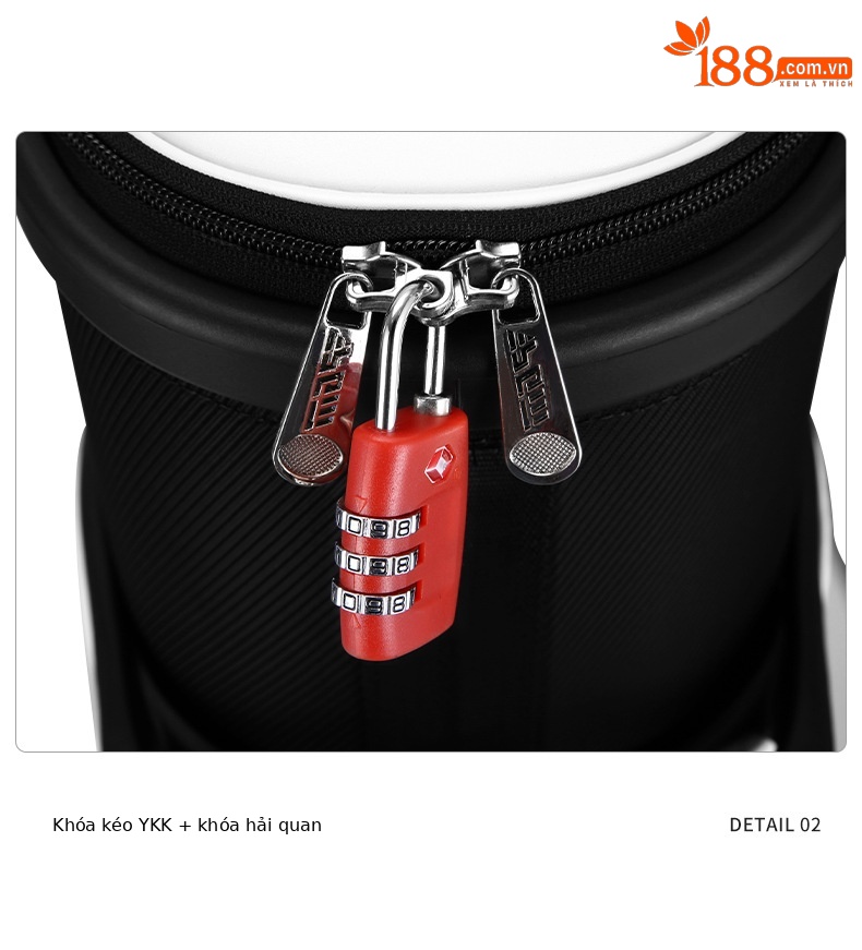 Túi golf PGM bốn bánh đẩy phẳng, thiết kế hoa thêu, kích thước 127×25×29 cm — Qb138-trắng (giao hàng che mưa), QB138-Đen (giao hàng che mưa) chi tiết 23