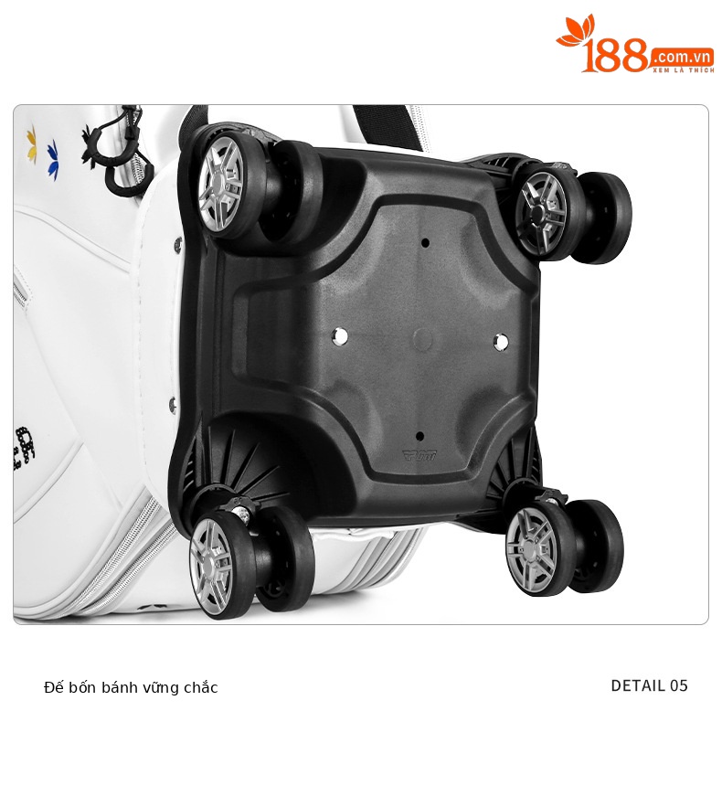 Túi golf PGM bốn bánh đẩy phẳng, thiết kế hoa thêu, kích thước 127×25×29 cm — Qb138-trắng (giao hàng che mưa), QB138-Đen (giao hàng che mưa) chi tiết 26