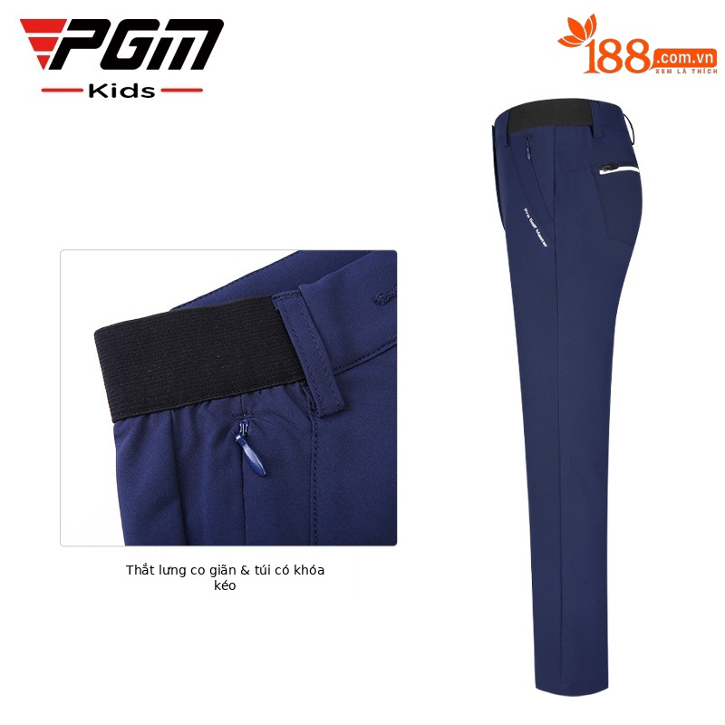 Quần dài thể thao golf trẻ em co giãn vải chức năng — KUZ141-màu xanh hải quân, KUZ141-màu trắng, KUZ141-Đen