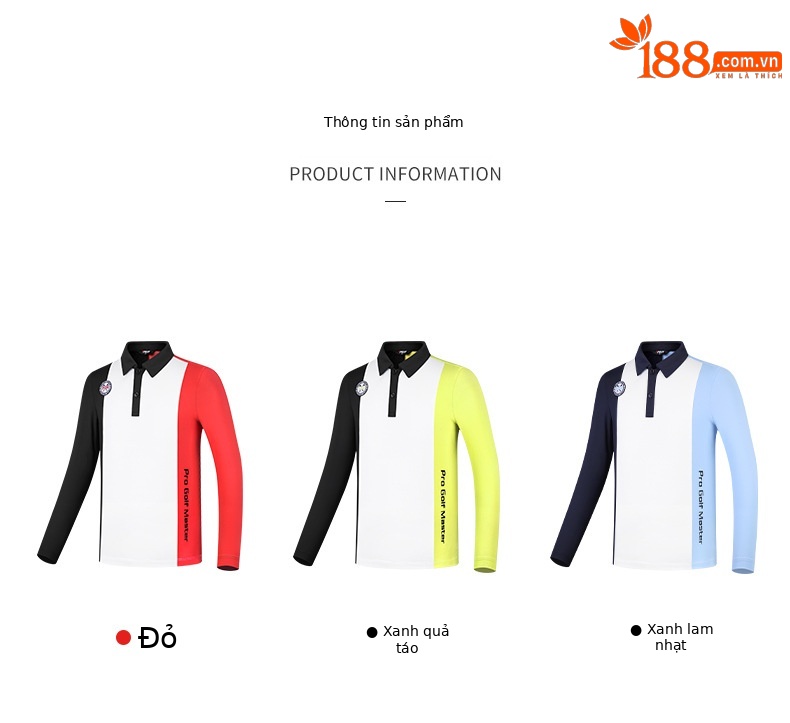 Áo thun dài tay golf trẻ em PGM – chất liệu polyester co giãn, ấm áp, thoải mái — YF493-màu xanh nhạt, YF493-màu xanh lá cây, YF493-màu đỏ chi tiết 4