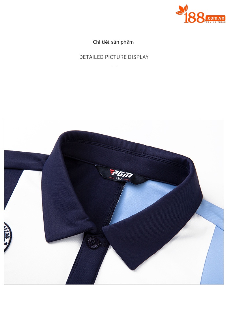 Áo thun dài tay golf trẻ em PGM – chất liệu polyester co giãn, ấm áp, thoải mái — YF493-màu xanh nhạt, YF493-màu xanh lá cây, YF493-màu đỏ chi tiết 24