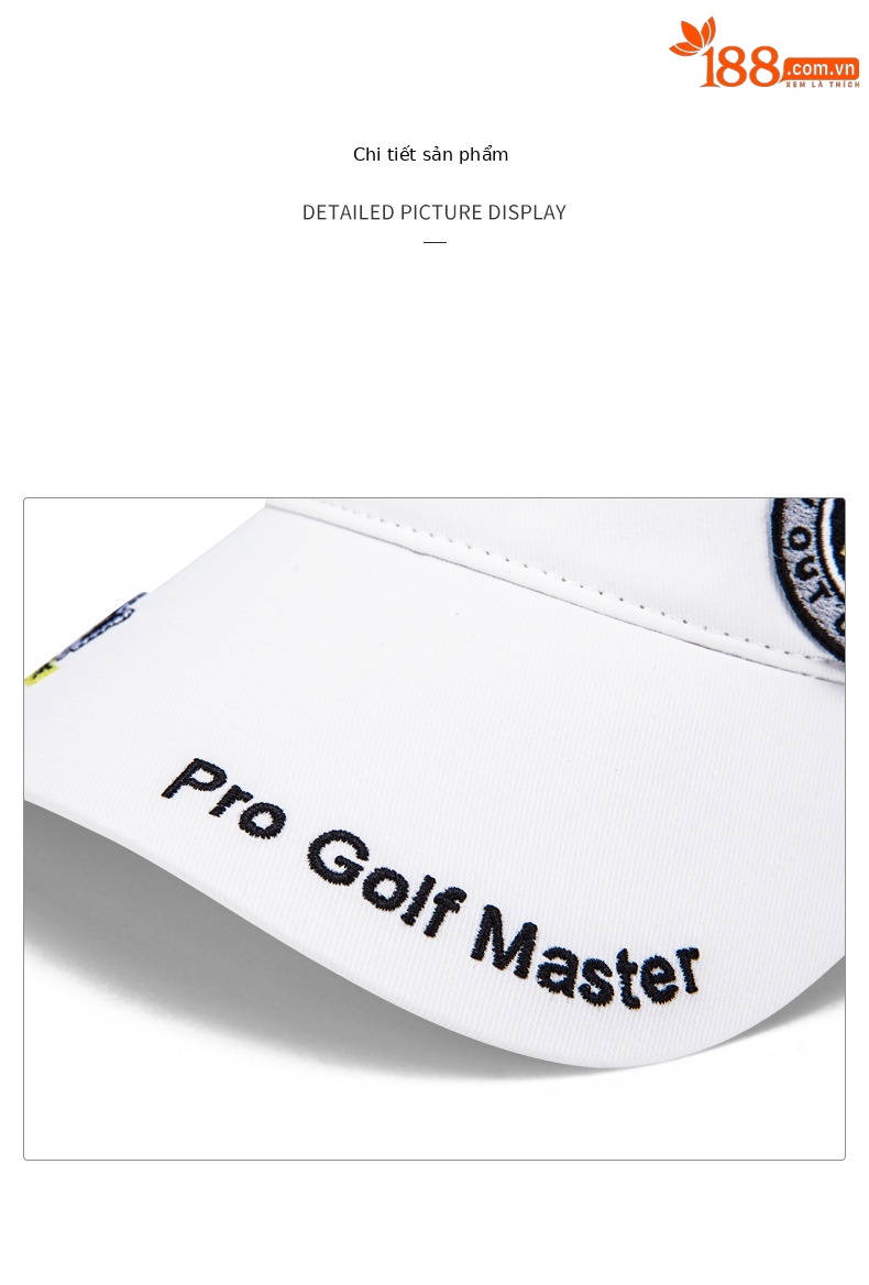 Mũ không đỉnh nam chơi golf PGM thoáng khí nhanh khô che nắng thêu họa tiết — MZ044-Đen, MZ044-màu trắng chi tiết 15