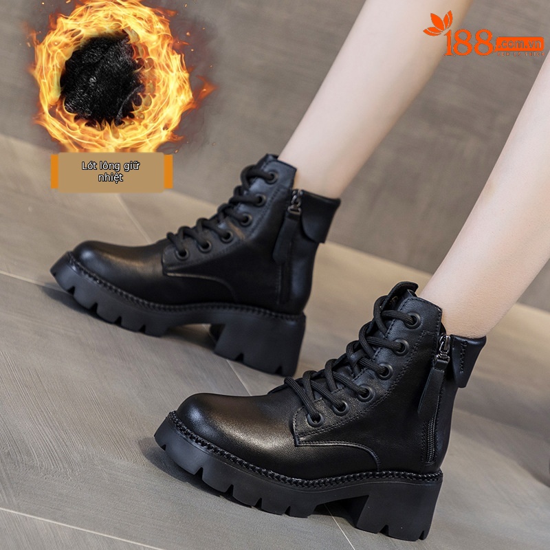 Boot Martin da nữ cổ thấp đế dày phong cách Anh quốc mùa thu đông — M2279-1 màu đen lót nhung, M2279 Màu cà phê lót một lớp, M2279-1 Màu cà phê lót nhung, M2279 màu đen một lớp bên trong