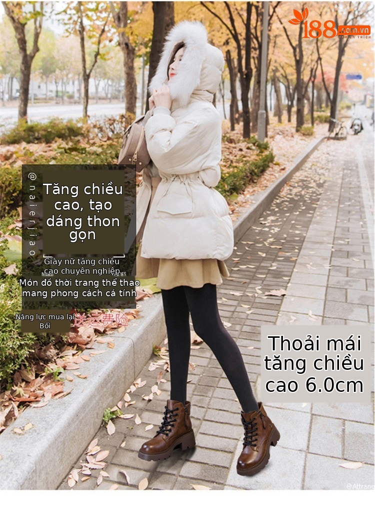 Boot Martin da nữ cổ thấp đế dày phong cách Anh quốc mùa thu đông — M2279-1 màu đen lót nhung, M2279 Màu cà phê lót một lớp, M2279-1 Màu cà phê lót nhung, M2279 màu đen một lớp bên trong chi tiết 1