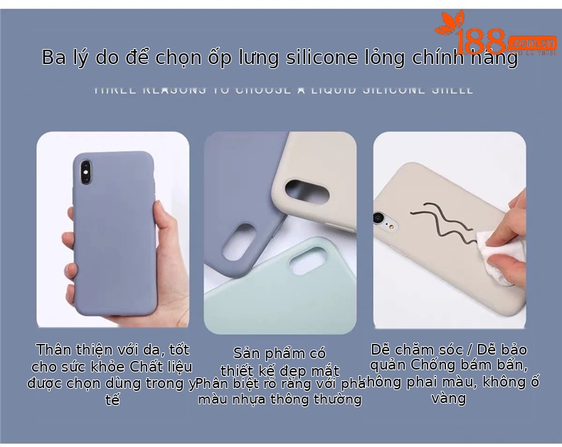 Ốp lưng iPhone 13/14 Pro Max silicon lỏng chống rơi 12 chiều đơn giản — Silicone màu trắng cổ, Graphite màu xám Silicone màu trơn, Khói xanh xám silicon màu trơn, Màu trắng hồng Silicone màu trơn chi tiết 2