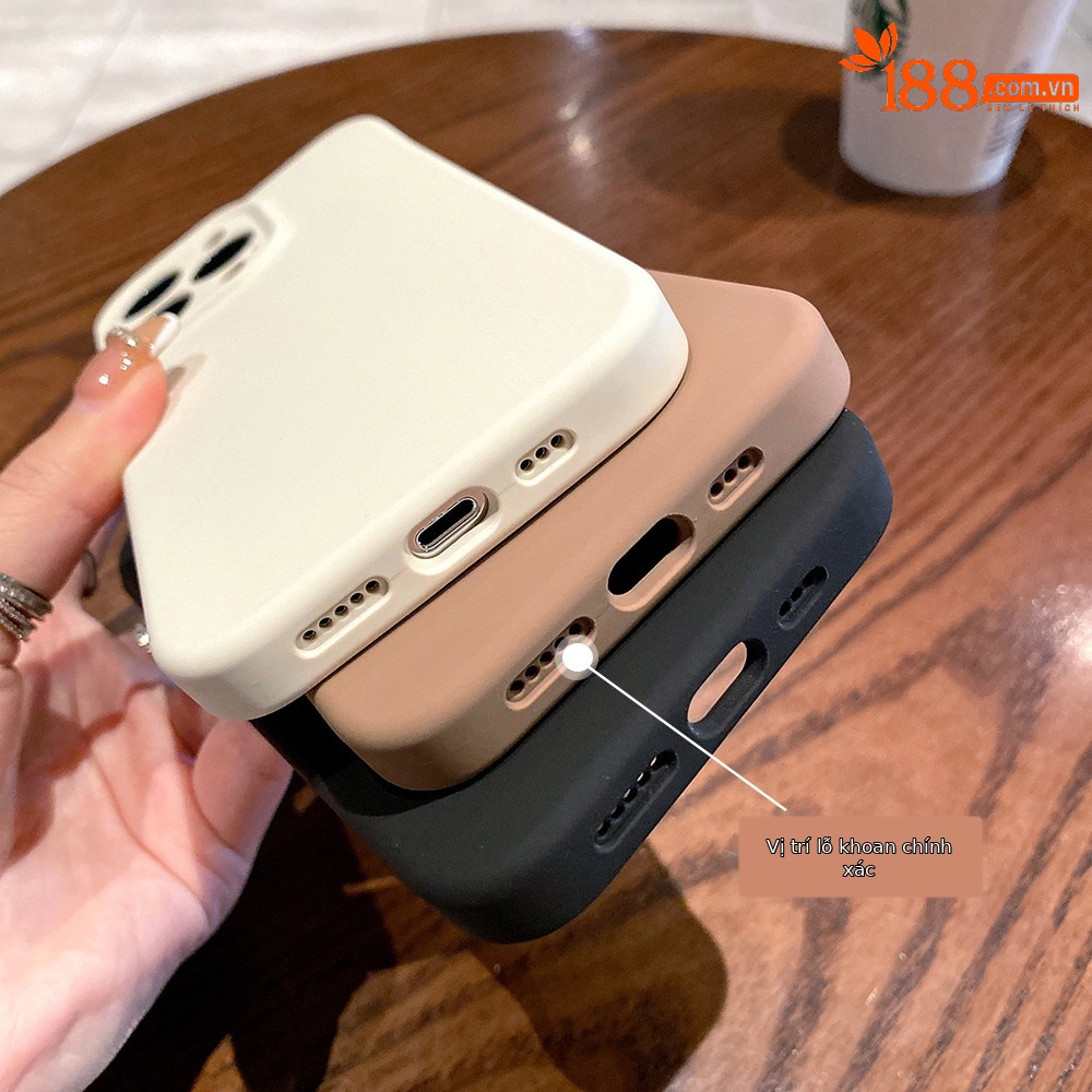 Ốp lưng iPhone 13/14 Pro Max silicon lỏng chống rơi 12 chiều đơn giản — Silicone màu trắng cổ, Graphite màu xám Silicone màu trơn, Khói xanh xám silicon màu trơn, Màu trắng hồng Silicone màu trơn chi tiết 16