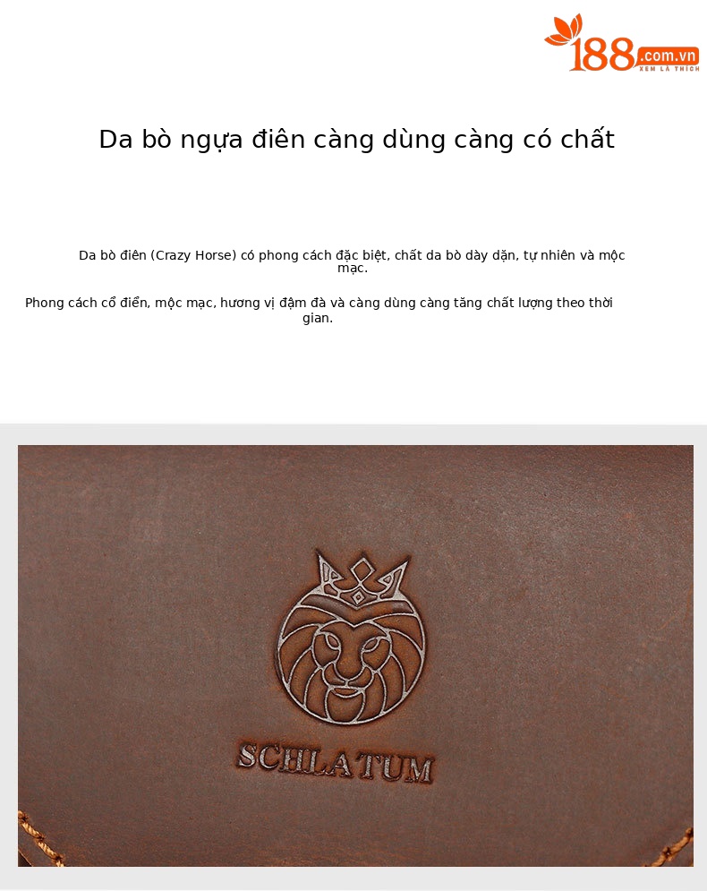 Túi đeo hông nam da bò thật đa năng đựng điện thoại, khóa treo tiện lợi — Màu cà phê chi tiết 3