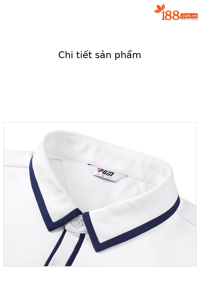 Áo thun dài tay golf nam PGM cổ polo, chất liệu co giãn thoải mái — YF526-màu trắng, YF526-màu xanh nước biển chi tiết 18