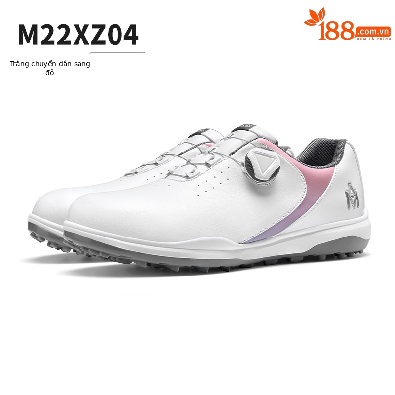 Giày thể thao nữ golf chống thấm nước, đế chống trượt, dây xoay nhanh — M22XZ04-Trắng dần Đỏ, M22XZ04-Xám dần trắng, M22XZ04-màu trắng chuyển màu xanh lam