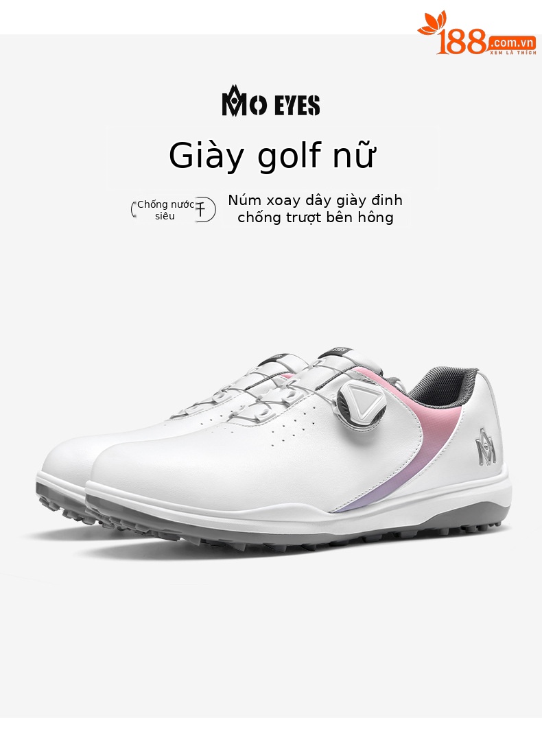 Giày thể thao nữ golf chống thấm nước, đế chống trượt, dây xoay nhanh — M22XZ04-Trắng dần Đỏ, M22XZ04-Xám dần trắng, M22XZ04-màu trắng chuyển màu xanh lam chi tiết 2