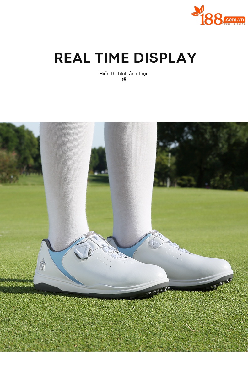 Giày thể thao nữ golf chống thấm nước, đế chống trượt, dây xoay nhanh — M22XZ04-Trắng dần Đỏ, M22XZ04-Xám dần trắng, M22XZ04-màu trắng chuyển màu xanh lam chi tiết 6