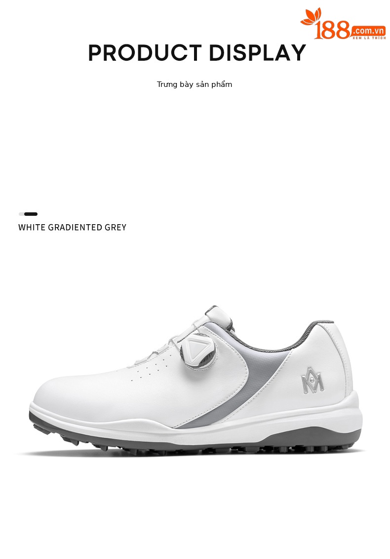 Giày thể thao nữ golf chống thấm nước, đế chống trượt, dây xoay nhanh — M22XZ04-Trắng dần Đỏ, M22XZ04-Xám dần trắng, M22XZ04-màu trắng chuyển màu xanh lam chi tiết 12