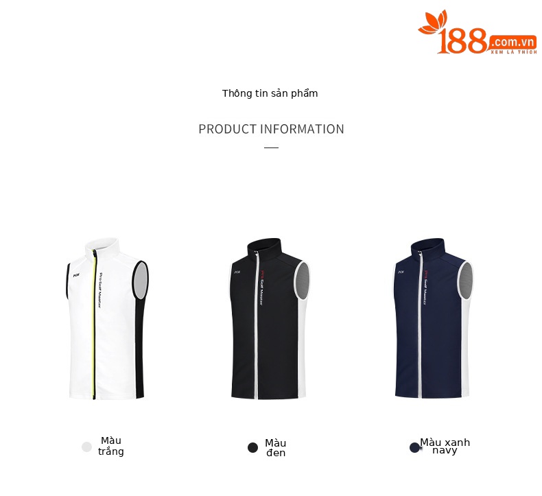 Áo ghi lê trẻ em chơi golf cổ đứng giữ ấm thu đông PGM — YF509-màu xanh nước biển, YF509-màu trắng, YF509-Đen chi tiết 4