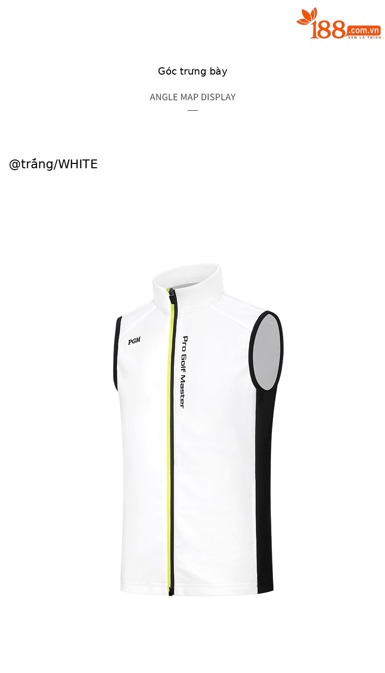 Áo ghi lê trẻ em chơi golf cổ đứng giữ ấm thu đông PGM — YF509-màu xanh nước biển, YF509-màu trắng, YF509-Đen chi tiết 12