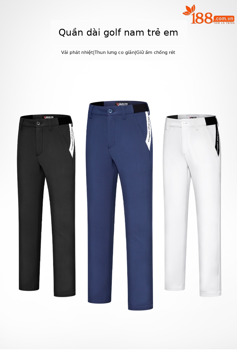 Quần dài golf thể thao bé trai dày giữ ấm mùa thu đông — KUZ139-Màu Xanh nước biển [bên trong sưởi ấm], KUZ139-Đen [bên trong sưởi ấm], KUZ139-Trắng [bên trong sưởi ấm] chi tiết 2