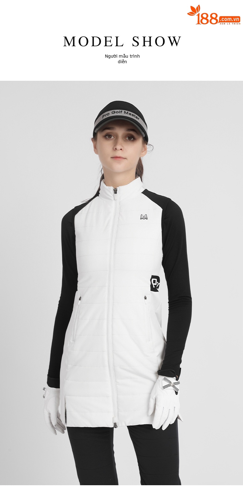 Áo ghi lê dài nữ chơi golf PGM chần bông giữ ấm thu đông — YF499-màu xanh nước biển [chần bông], YF499-Trắng [chần bông] chi tiết 6