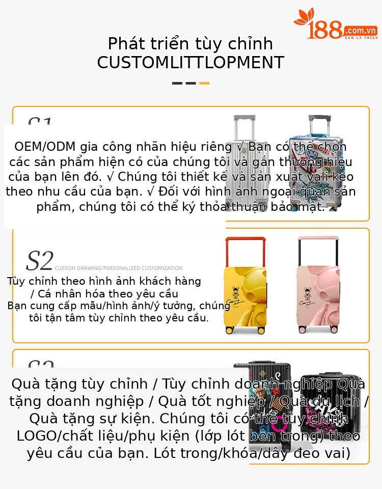 Bộ ba vali du lịch Quảng Châu 20-24-28 inch, vali xách tay bánh xe đa năng, vali da mở rộng khóa TSA — Màu đen, Màu xanh đậm, Màu xám chi tiết 12