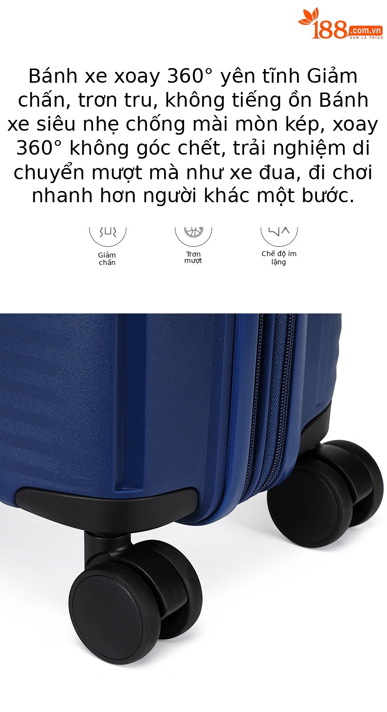 Bộ ba vali du lịch Quảng Châu 20-24-28 inch, vali xách tay bánh xe đa năng, vali da mở rộng khóa TSA — Màu đen, Màu xanh đậm, Màu xám chi tiết 4