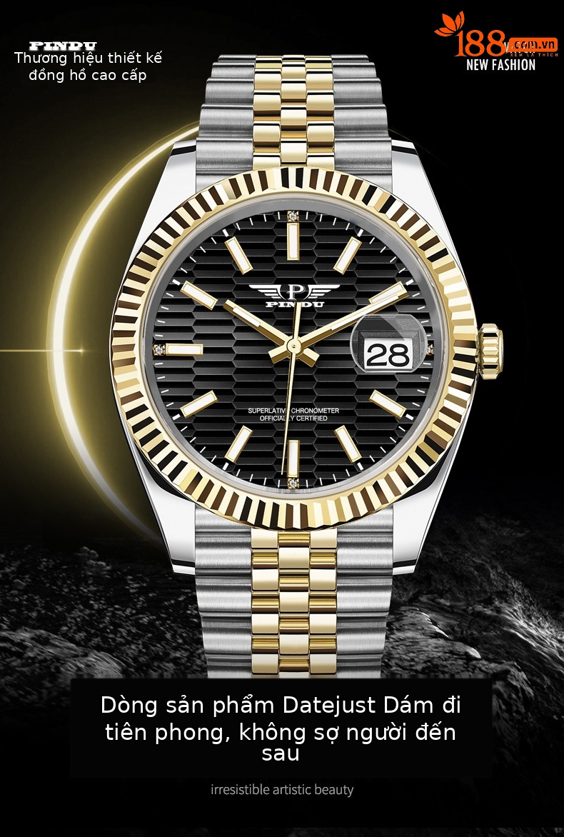 Đồng hồ nam cơ tự động Datejust mới, chống nước phát quang, dây thép không gỉ 6525 chi tiết 1