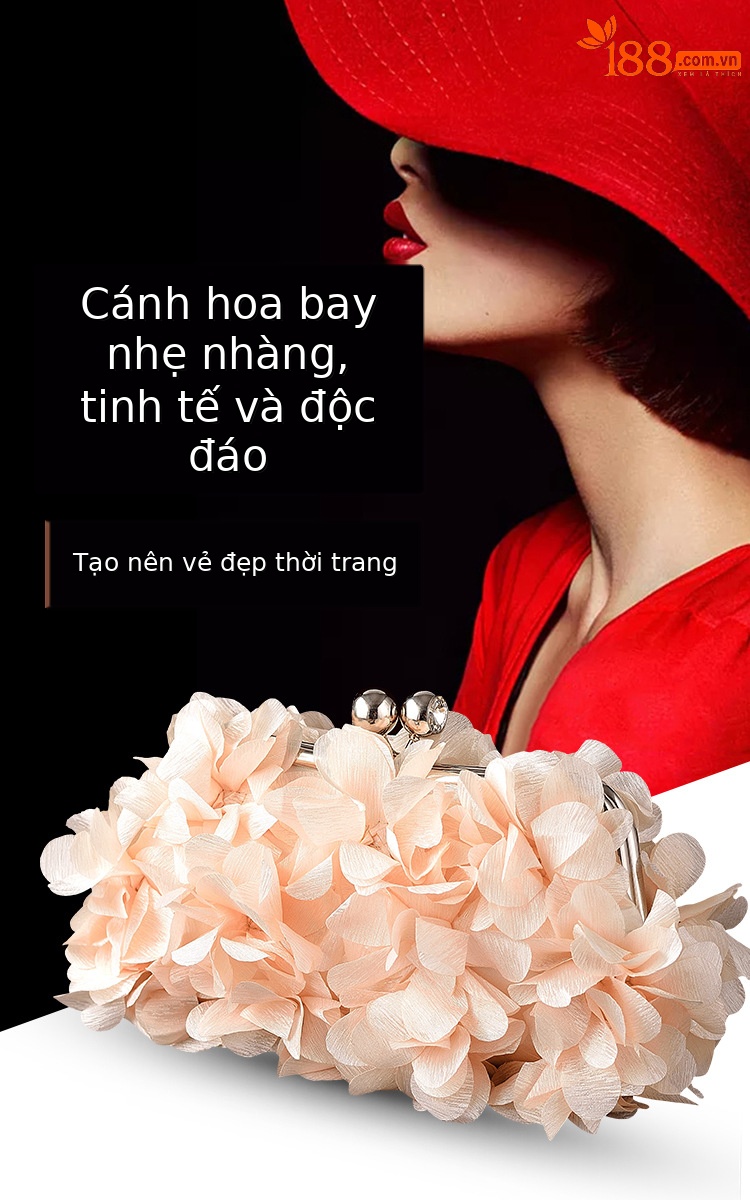 Túi clutch cầm tay dự tiệc hoa văn mới, phong cách thời trang, phù hợp cô dâu và dạ hội — Màu trắng, Màu tím, Màu xanh đậm, Màu đen chi tiết 1